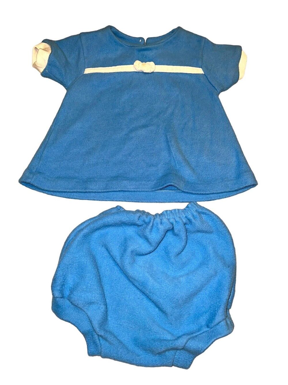 Vintage Toddle Time Dress Bloomers 1960s 1970s JC Penney’s Blue Soft 1-2 Year